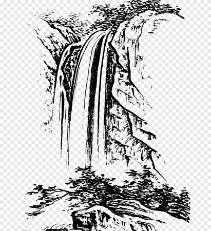 Водопад трафарет