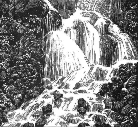 Водопад карандашом