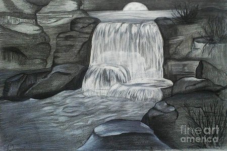 Водопад карандашом
