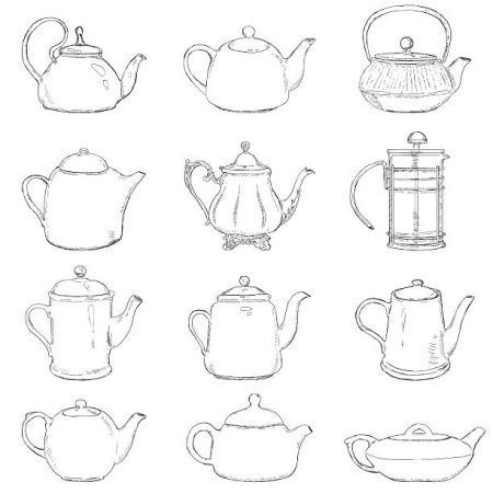 Поэтапное рисование чайника