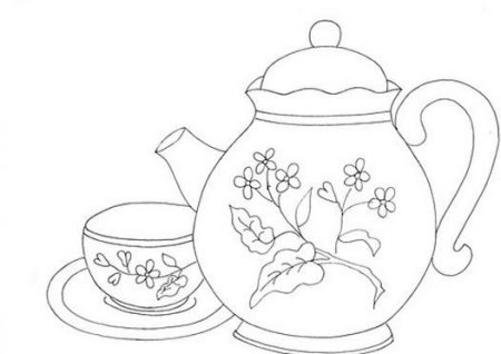 Чайный сервиз раскраска