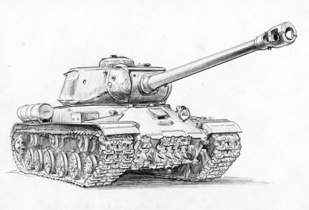 Рисунок танка ИС 2
