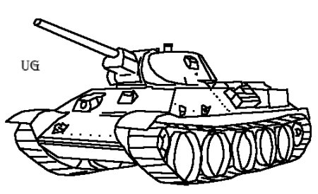 Контурный рисунок танка т-34