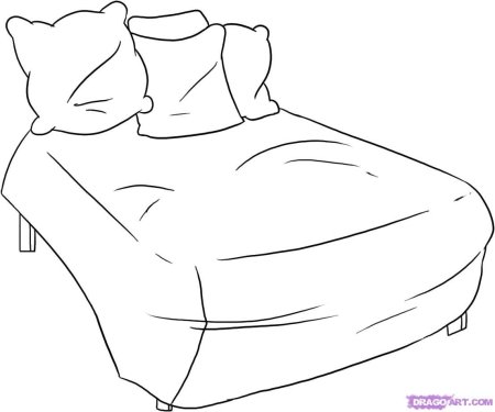 Раскраска одеяло и подушка