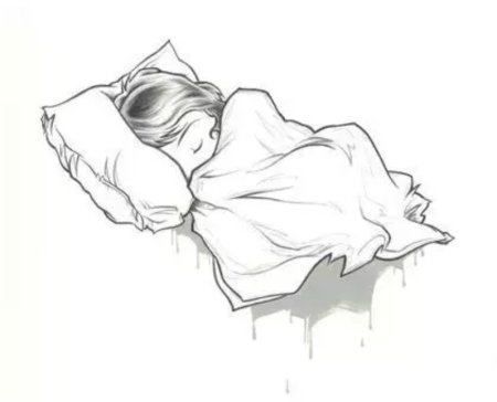 Рисунок спящей девушки
