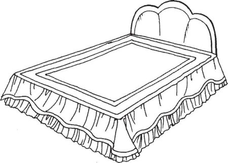 Эскиз кровати с покрывалом