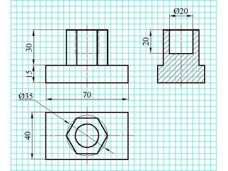 Чертеж детали призматической формы