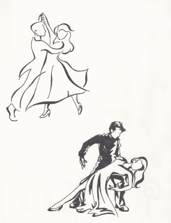 Бальные танцы рисунок карандашом