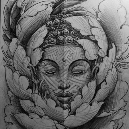 Статуя Будды эскиз