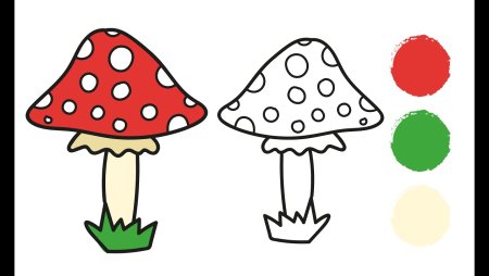 Мухомор раскраска