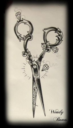 Тату ножницы парикмахерские эскизы