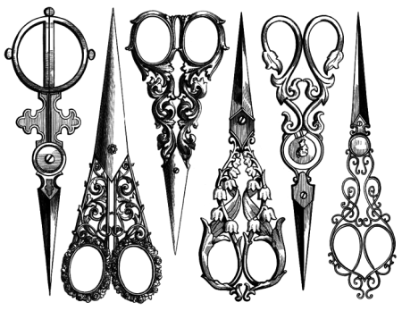 Тату ножницы и расческа