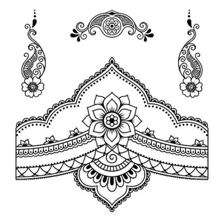 Индийские рисунки хной эскиз