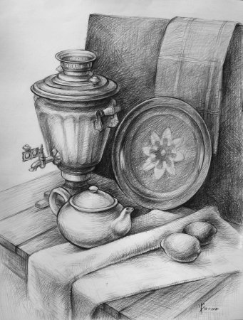Натюрморт рисунок карандашом