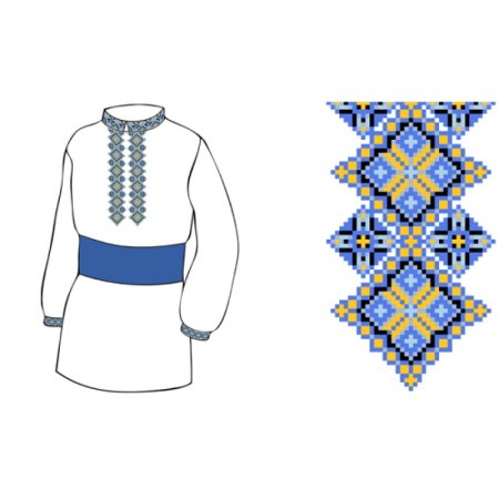 Эскиз вышивки на мужской рубахе