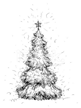 Елка Новогодняя скейтч