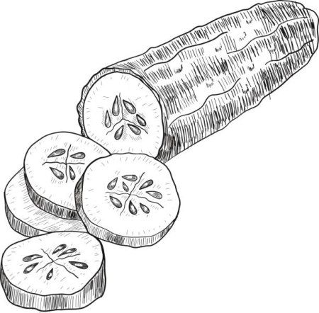 Огурец в разрезе рисунок