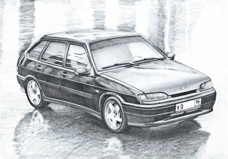 ВАЗ 2114 карандашом