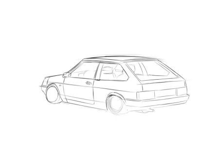 ВАЗ 2114 сзади рисунок