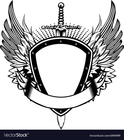 Щит с крыльями для логотипов