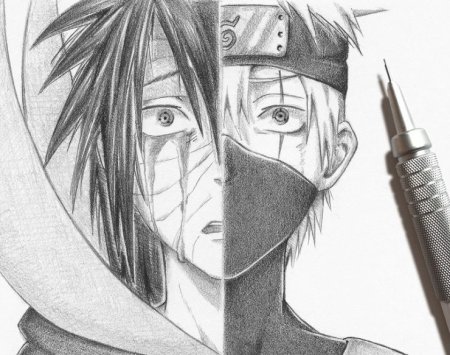 Обито и Какаши эскиз