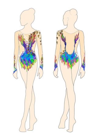 Манекен для эскиза купальника для художественной гимнастики