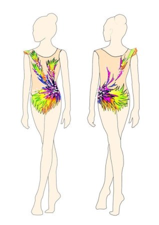 Модель для эскиза купальника для художественной гимнастики