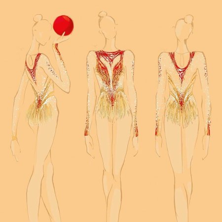 Силуэт для эскиза купальника для художественной гимнастики