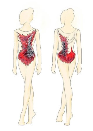 Макет для рисования купальника для художественной гимнастики