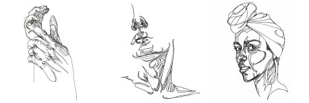 One line face
