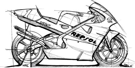 Чертеж мотоцикла Yamaha r6