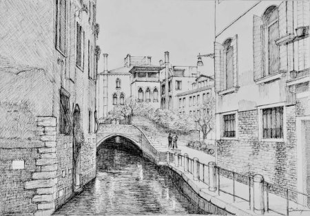 Венеция рисунок карандашом