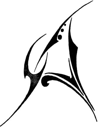 Татуировка стилизованная буква а