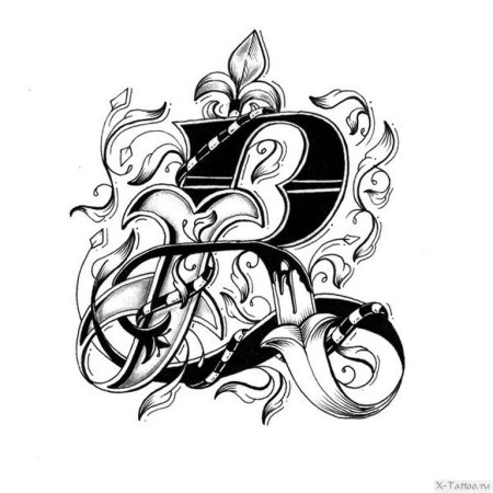 Буква р тату эскиз