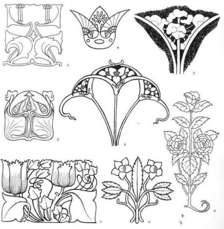 Растительный орнамент арт нуво