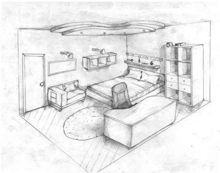 Комната карандашом