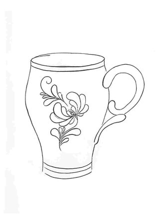 Гжель посуда раскраска для детей