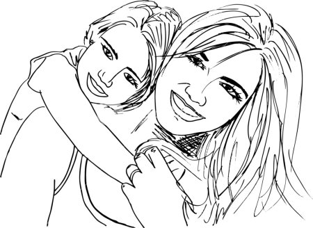 Рисунок мама с дочкой карандашом для срисовки