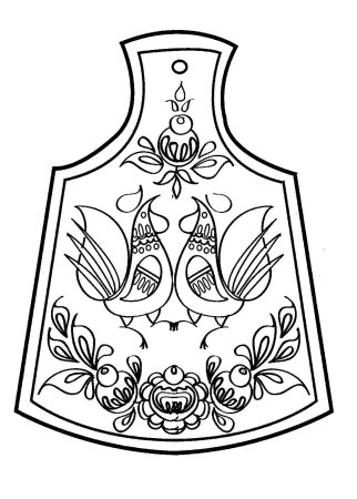 Разделочная доска Городецкая роспись 5кл