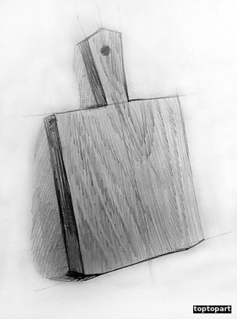 Деревянный предмет карандашом