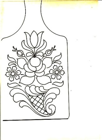 Городецкая роспись доска разделочная раскраска