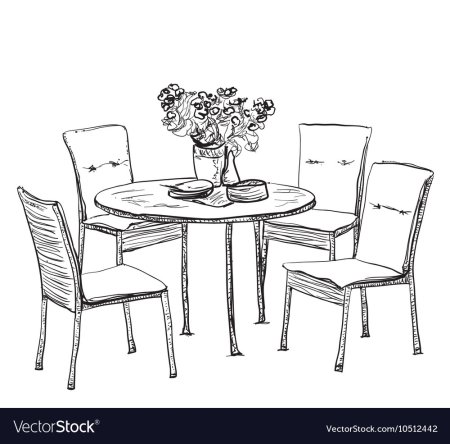 Рисование обеденный стол