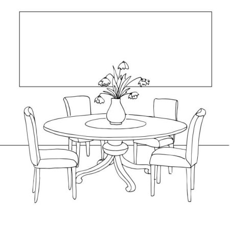 Рисование обеденный стол