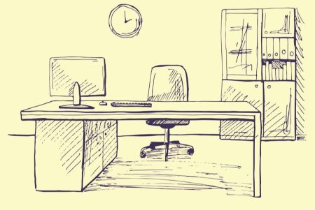 Эскиз рабочего кабинета