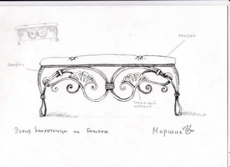 Эскизы кованных столов