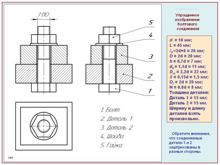 Болтовое соединение м14 чертеж