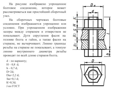 Чертеж монтажный узел болтового соединения