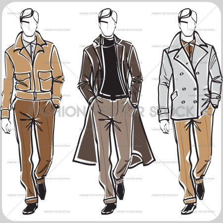 Мужская одежда карандашом