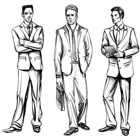 Человек в деловом костюме набросок