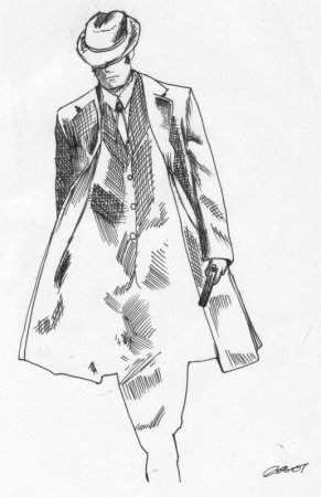 Человек в пальто рисунок